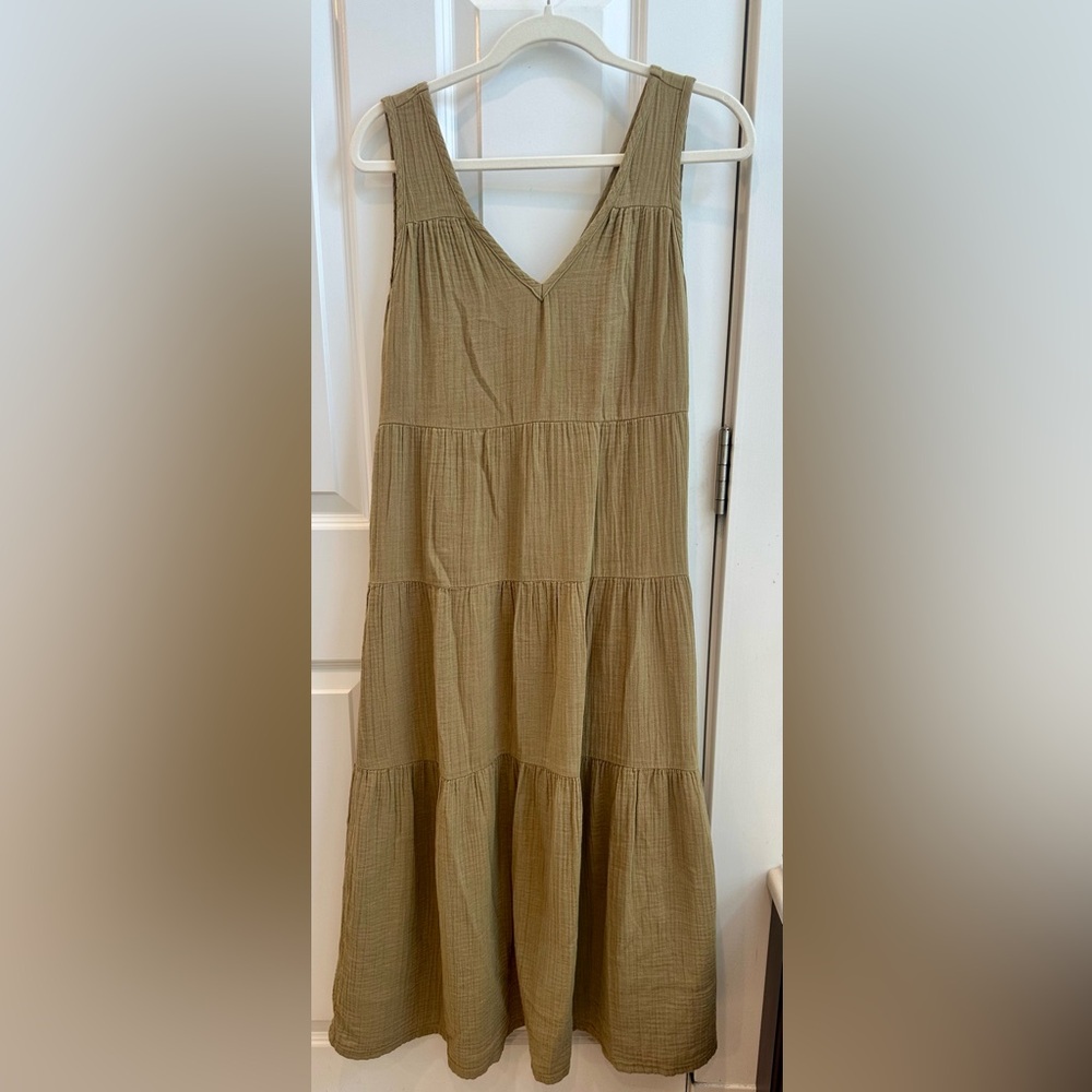 Quince Organic Cotton Gauze Tiered Maxi Dress